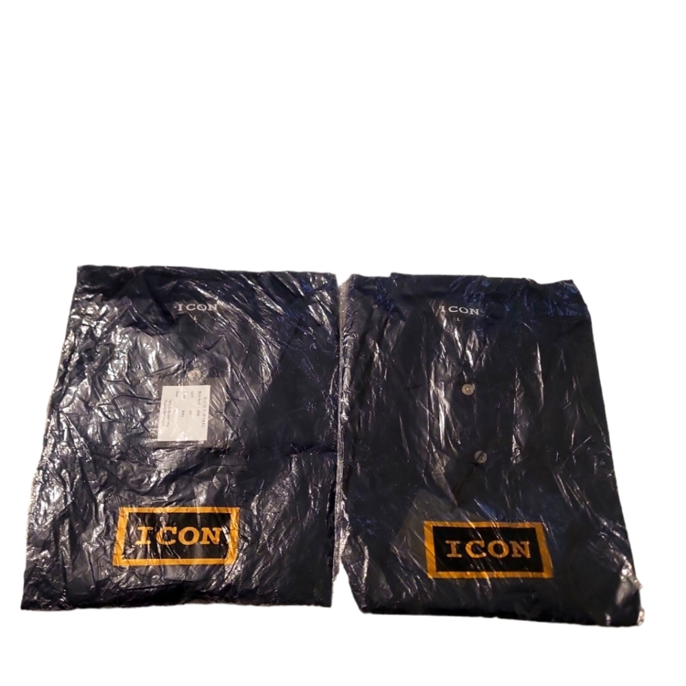 2 NWT US Icon Company Mens L Blue Navy Golf Polo Shirt Tags In Package